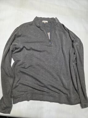 Peter Millar Men's Grey Quarter Zip 2xl Long Sleeve